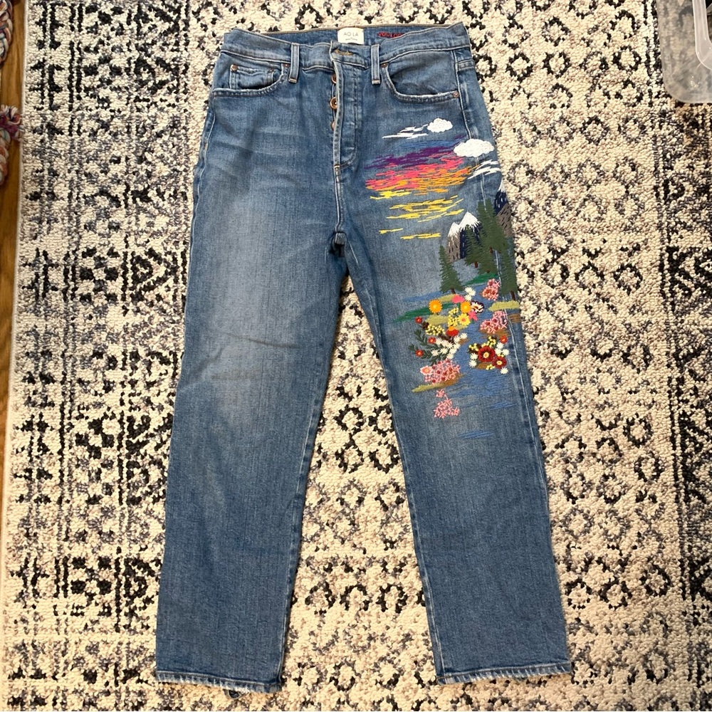 Alice + Olivia jeans AO.LA embroidered jeans